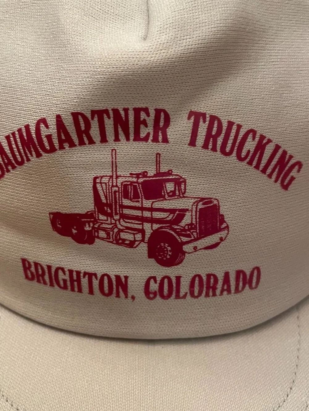 Baumgartner Trucking Brighton, Colorado Gray Snapback Trucker Hat made in USA